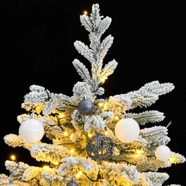 vidaXL Artificial Hinged Christmas Tree 150 LEDs & Ball Set 120 cm