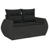 vidaXL 9 Piece Garden Sofa Set with Cushions Black Poly Rattan