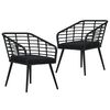 vidaXL Garden Chairs with Cushions 2 pcs Poly Rattan Black