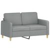 vidaXL 2 Piece Sofa Set with Pillows Light Grey Fabric