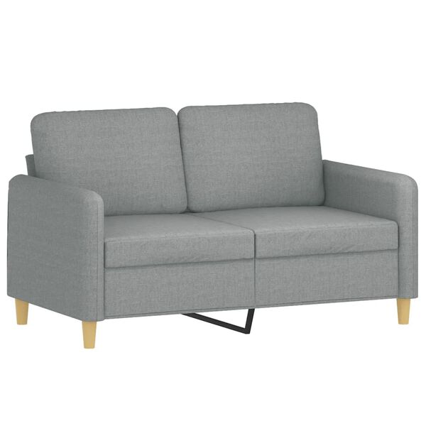 vidaXL 2 Piece Sofa Set with Pillows Light Grey Fabric