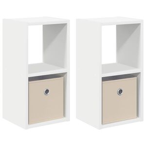 vidaXL Bedside Table 2 pcs White 25.5 x 22 x 49.5 cm Engineered Wood