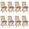 vidaXL Folding Chairs 8 pcs with Cushions Solid Acacia Wood