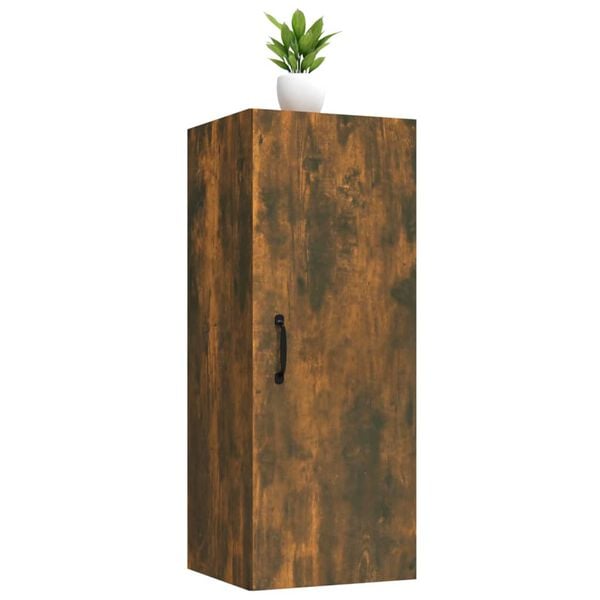 vidaXL Hanging Wall Cabinet Smoked Oak 34.5x34x90 cm Engineered Wood