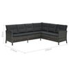 vidaXL 3 Piece Garden Lounge Set with Cushions Poly Rattan Grey
