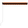 vidaXL Manual Retractable Awning with LED 300x250 cm Orange and Brown