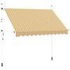 vidaXL Manual Retractable Awning 300 cm Yellow and Blue Stripes