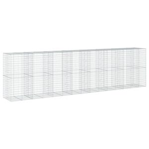 vidaXL Gabion Basket with Cover 750x100x200 cm Galvanised Iron