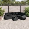 vidaXL 7 Piece Garden Sofa Set with Cushions Black Poly Rattan