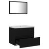 vidaXL Bathroom Furniture Set Black Engineered Wood