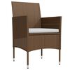 vidaXL 7 Piece Garden Dining Set with Cushions Brown and Black