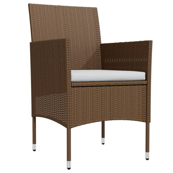 vidaXL 7 Piece Garden Dining Set with Cushions Brown and Black