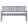 vidaXL 3-Seater Garden Bench with Cushion 150 cm Grey Eucalyptus Wood