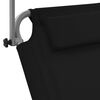 vidaXL Folding Sun Lounger with Canopy and Wheels Steel Black