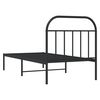 vidaXL Metal Bed Frame without Mattress with Headboard Black 90x190cm