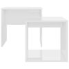 vidaXL Coffee Table Set High Gloss White 48x30x45 cm Engineered Wood