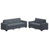 vidaXL 2 Piece Sofa Set with Cushions Dark Grey Velvet