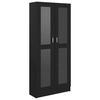 vidaXL Vitrine Cabinet Black 82.5x30.5x185 cm Engineered Wood