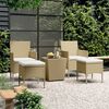 vidaXL 5 Piece Garden Bistro Set Poly Rattan and Tempered Glass Beige