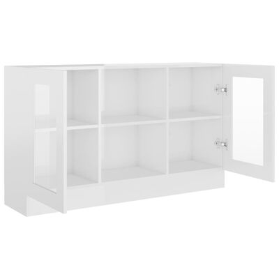 vidaXL Vitrine Cabinet High Gloss White 120x30.5x70 cm Engineered Wood