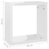 vidaXL Wall Cube Shelves 2 pcs High Gloss White 30x15x30 cm