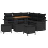 vidaXL Garden Sofa Set 8 pcs Black Poly Rattan