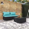 vidaXL 3 Piece Garden Lounge Set with Cushions Poly Rattan Black