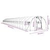 vidaXL Greenhouse with Steel Frame White 72 m² 24x3x2 m