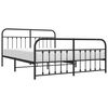 vidaXL Metal Bed Frame without Mattress with Footboard Black 180x200cm