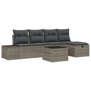 vidaXL Sofa Set with Cushion 5 pcs Poly Rattan