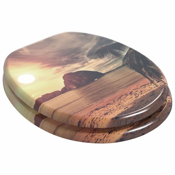 vidaXL Soft-Close Toilet Seat Orange 44 x 38 cm MDF board