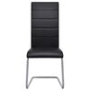 vidaXL Cantilever Dining Chairs 6 pcs Black Faux Leather