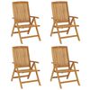vidaXL Reclining Garden Chairs with Cushions 4 pcs Solid Wood Teak