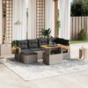 vidaXL 7 Piece Garden Sofa Set with Cushions Grey Poly Rattan