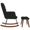vidaXL Rocking Chair with Stool Black Velvet