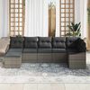 vidaXL Sofa Set with Cushion 7 pcs Grey Poly Rattan