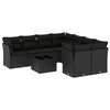 vidaXL 9 Piece Garden Sofa Set with Cushions Black Poly Rattan