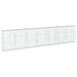 vidaXL Gabion Basket with Cover 700x50x150 cm Galvanised Iron