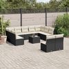 vidaXL 12 Piece Garden Sofa Set with Cushions Black Poly Rattan