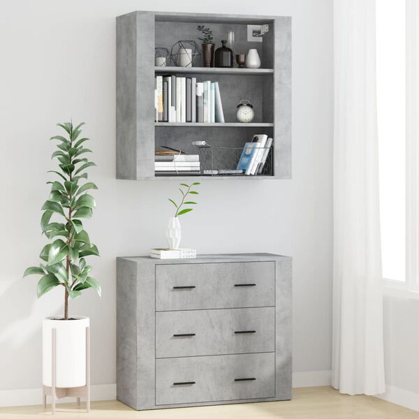 vidaXL Highboard Concrete Grey Engineered Wood