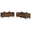 vidaXL 2 Piece Sofa Set with Pillows Brown Velvet