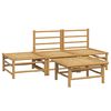 vidaXL 4 Piece Garden Lounge Set with Light Grey Cushions Bamboo