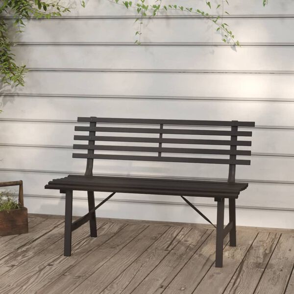 vidaXL Garden Bench 110 cm Steel Black