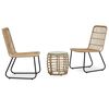 vidaXL 3 Piece Bistro Set Poly Rattan Oak