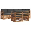 vidaXL Outdoor Sofa Set 7 pcs Natural and Anthracite Polyester