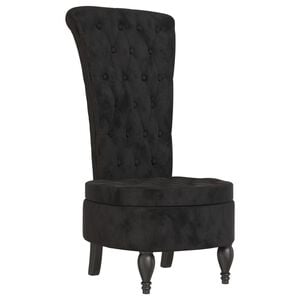 vidaXL High Back Chair Black Velvet Button Design