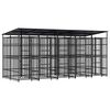vidaXL Outdoor Dog Kennel with Roof Steel 9.22 m&sup2;