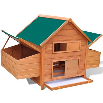 vidaXL Outdoor Chicken Cage Hen House with 2 Egg Cages Wood