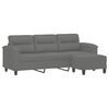 vidaXL 3-Seater Sofa with Footstool Dark Grey 180 cm Microfibre Fabric