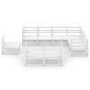 vidaXL 10 Piece Garden Lounge Set White Solid Pinewood